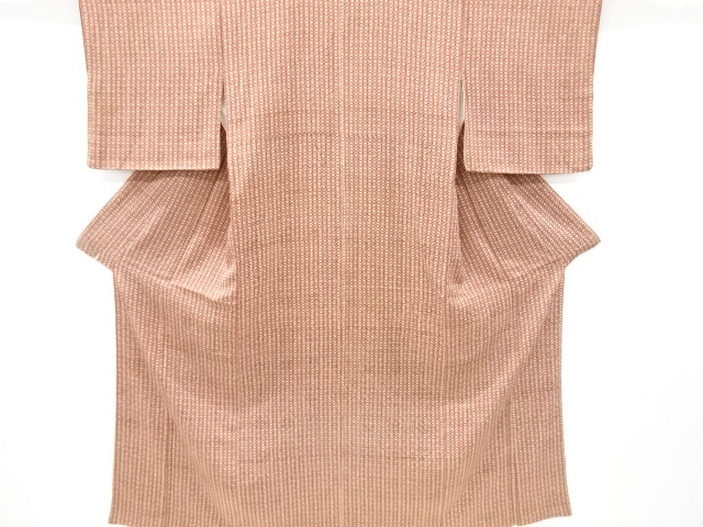 JAPANESE KIMONO / VINTAGE KOMON KIMONO / DIAGONAL GRID & FLOWER